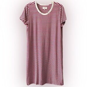 Lou & Grey Magenta and White Striped Dress